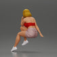 Diorama Modellbau Produktfoto 5: Sitzende Figur: Frau mit gekreuzten Beinen & aufgestütztem Kopf (a156)
