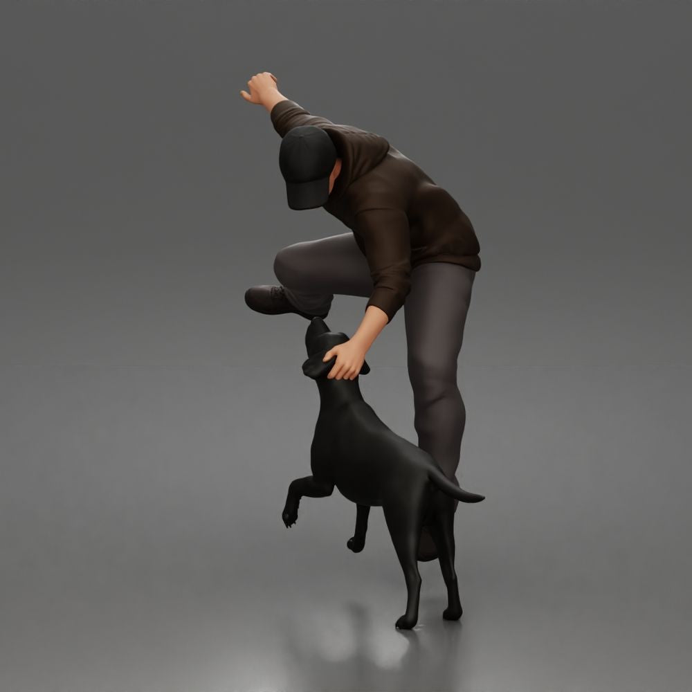 Diorama Modellbau Produktfoto 5: Diorama Figur: Geduckter Mann mit Kapuzenpullover (a201)