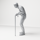Photo produit de modélisme pour diorama 7 : figurine debout : homme âgé avec canne et pull (a168)