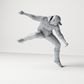 Diorama Modellbau Produktfoto 6: Diorama Figur: Geduckter Mann mit Kapuzenpullover (a201)