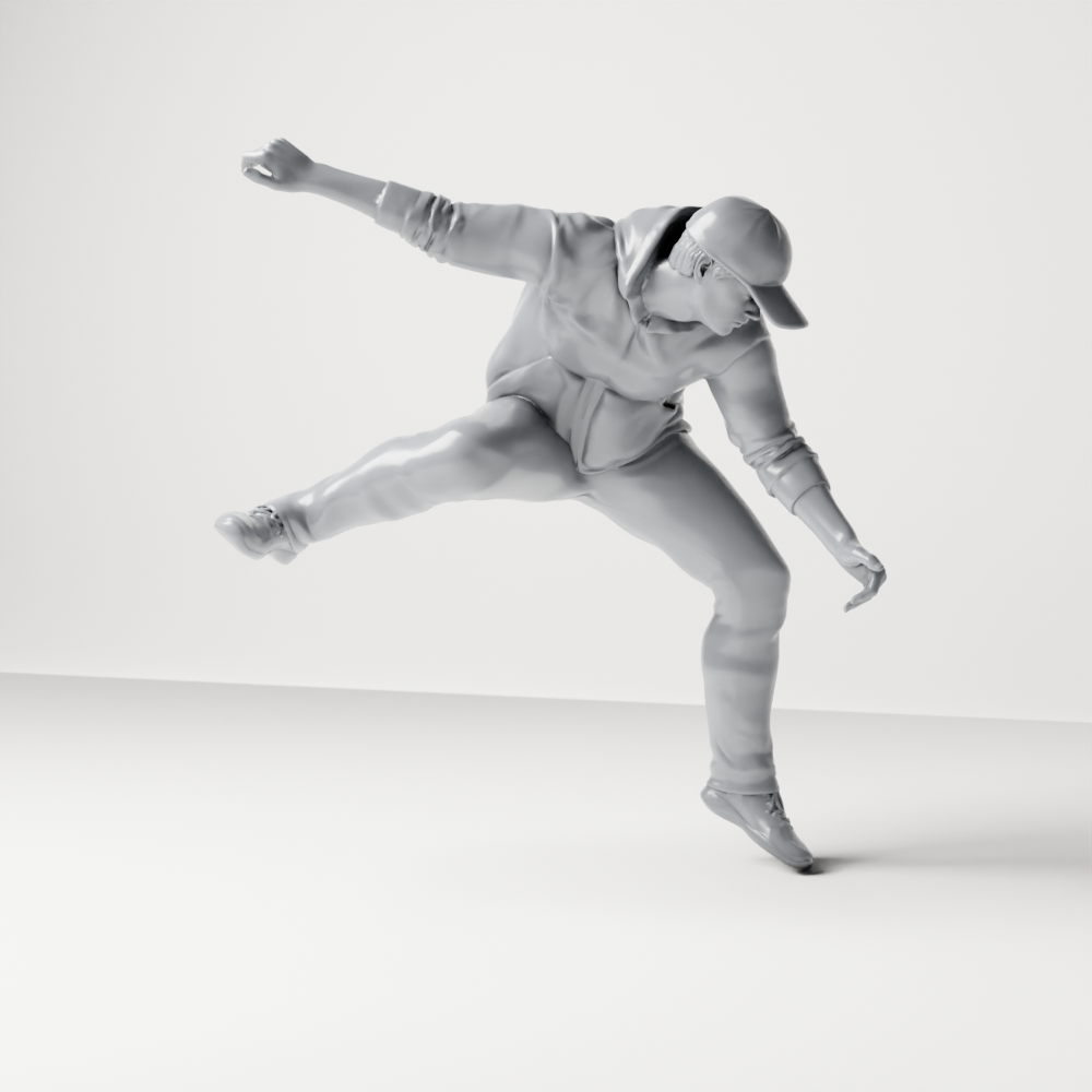 Diorama Modellbau Produktfoto 6: Diorama Figur: Geduckter Mann mit Kapuzenpullover (a201)