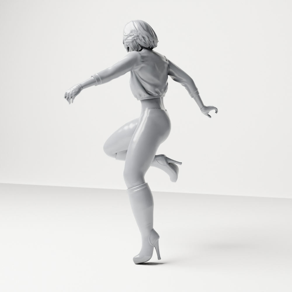 Diorama Modellbau Produktfoto 7: Diorama Figur: Laufende Person mit kurzer Jacke & hohen Stiefeln (a159)