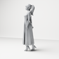 Photo produit de modélisme de diorama 6 : figurine debout : femme avec haut épaules dénudées et longue jupe plissée (a181)