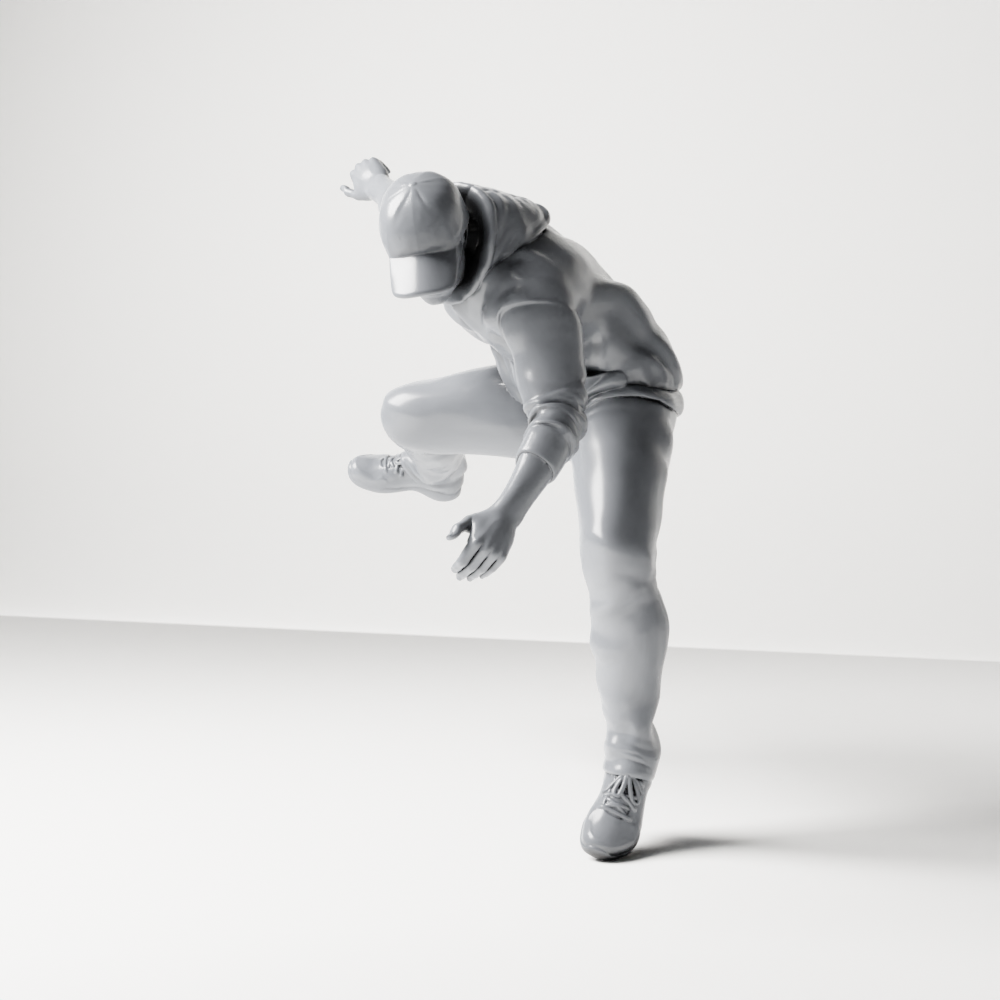 Diorama Modellbau Produktfoto 7: Diorama Figur: Geduckter Mann mit Kapuzenpullover (a201)