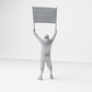 Diorama Modellbau Produktfoto 7: Stehende Figur: Demonstrant mit leerem Banner, Kapuzenpullover & Shorts (a178)