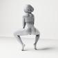 Diorama Modellbau Produktfoto 7: Hockende Figur: Tänzerin mit schulterfreiem Crop-Top & Shorts (a185)