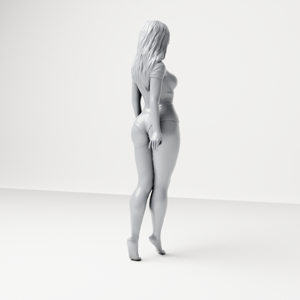 Diorama Modellbau Produktfoto 8: Stehende Figur: Frau im schulterfreien Badeanzug (a198)