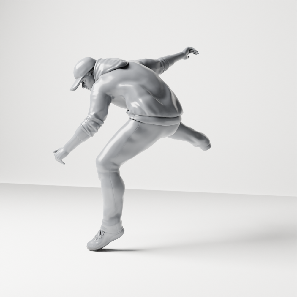Diorama Modellbau Produktfoto 8: Diorama Figur: Geduckter Mann mit Kapuzenpullover (a201)