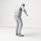 Photo produit de modélisme pour diorama 9 : figurine debout : homme âgé avec canne et pull (a168)