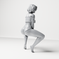 Diorama Modellbau Produktfoto 8: Hockende Figur: Tänzerin mit schulterfreiem Crop-Top & Shorts (a185)