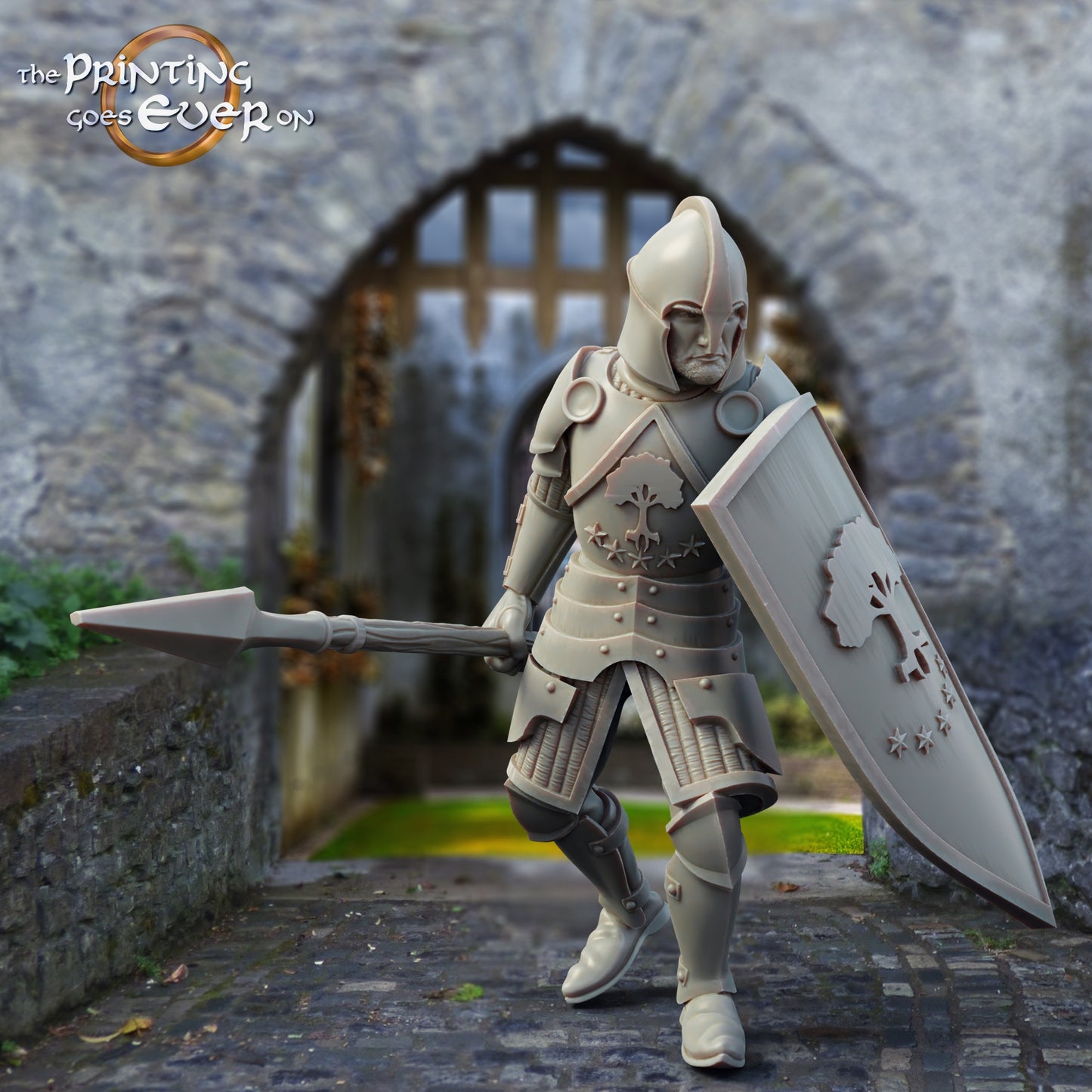 Photo du produit Tabletop 28mm The Printing Goes Ever On (TPGEO) 0 : Garde et archers : Troupe de chevaliers médiévaux - Guerriers de la ville blanche