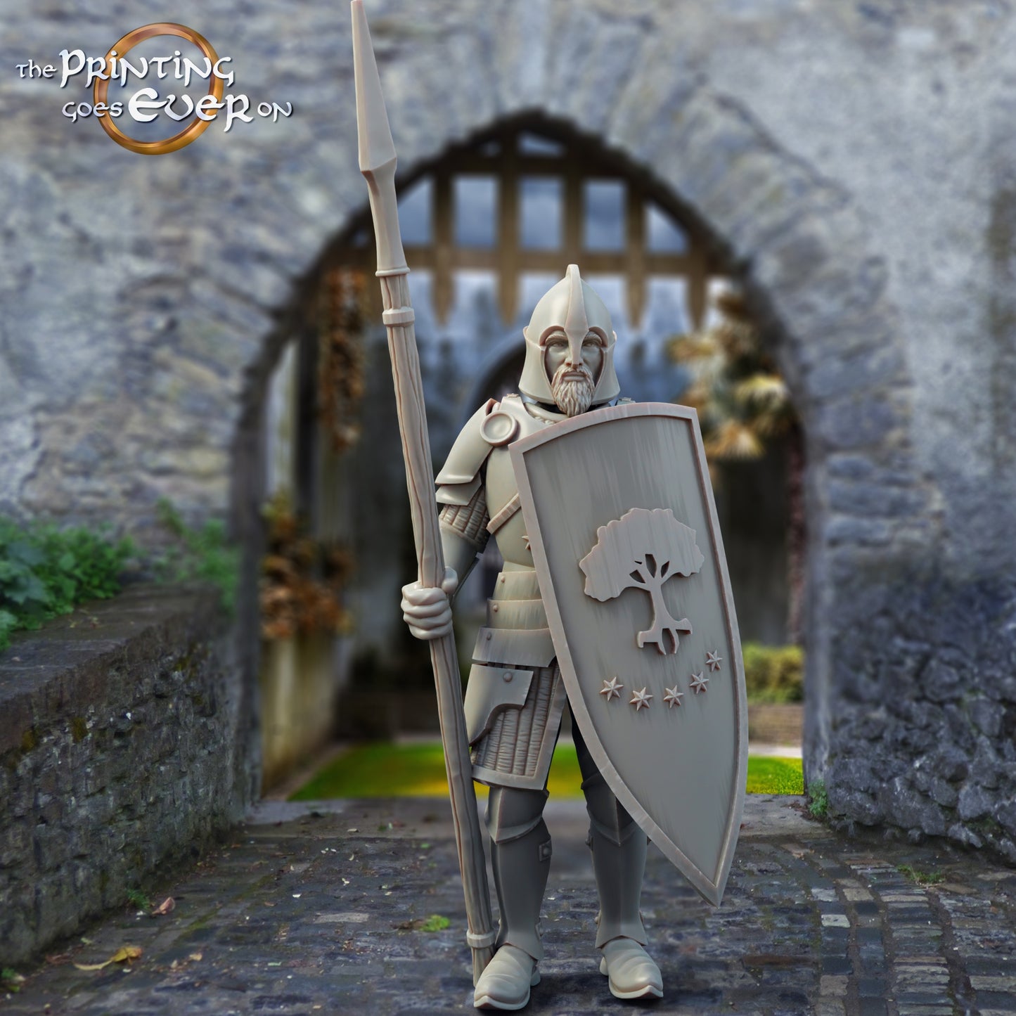 Photo du produit Tabletop 28mm The Printing Goes Ever On (TPGEO) 0 : Garde et archers : Troupe de chevaliers médiévaux - Guerriers de la ville blanche