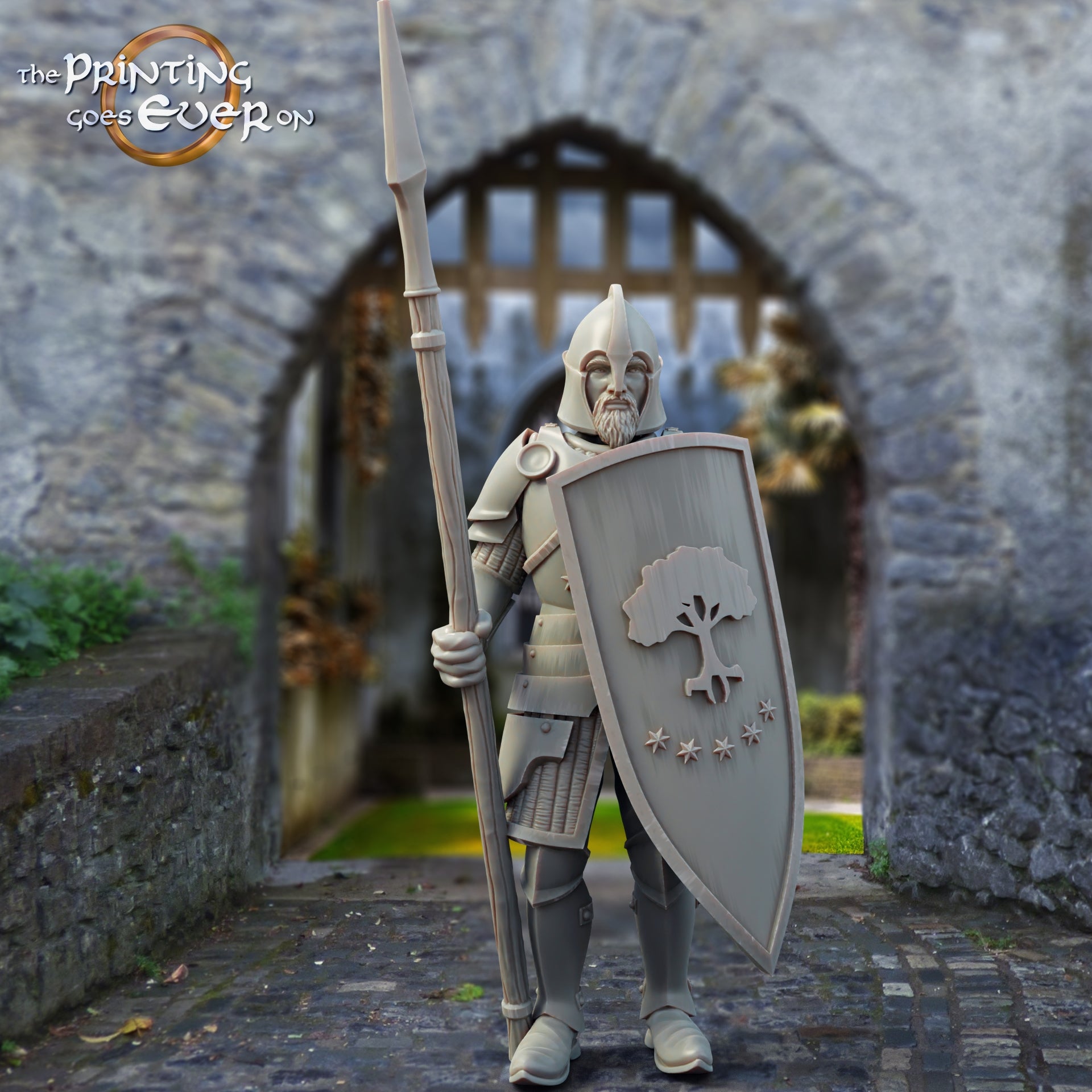 Photo du produit Tabletop 28mm The Printing Goes Ever On (TPGEO) 0 : Garde et archers : Troupe de chevaliers médiévaux - Guerriers de la ville blanche