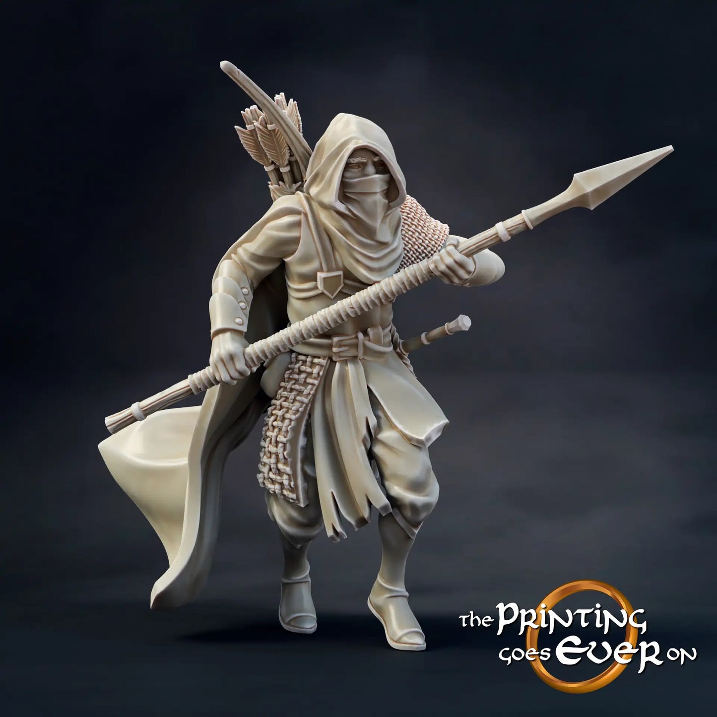 Photo du produit Tabletop 28mm The Printing Goes Ever On (TPGEO) 0 : Ranger du Nord : Ranger des terres forestières avec épée, lance et arc