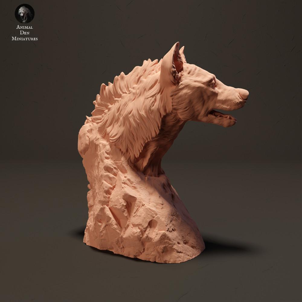 Photo du produit figurine animale Animal Den Miniatures 0 : figurine d’animal sauvage : hyène tachetée - buste (23_08_14)