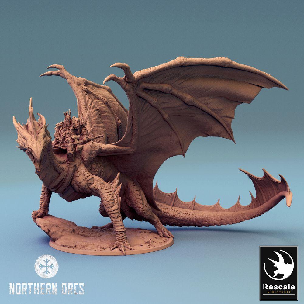 Image du produit Tabletop 28mm Lord of the Print (LotP) 0 : M dragon légendaire métallique argenté atterri (24_04_M)