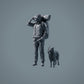 Figur d'animal de compagnie : chien debout - Border Collie (a007)