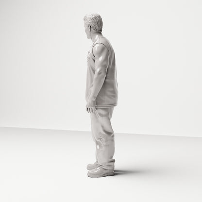 Stehende Figur: Mann mit ärmellosem Oberteil & Hose (Ref. Nr. 479) - vollständige Studioansicht 3