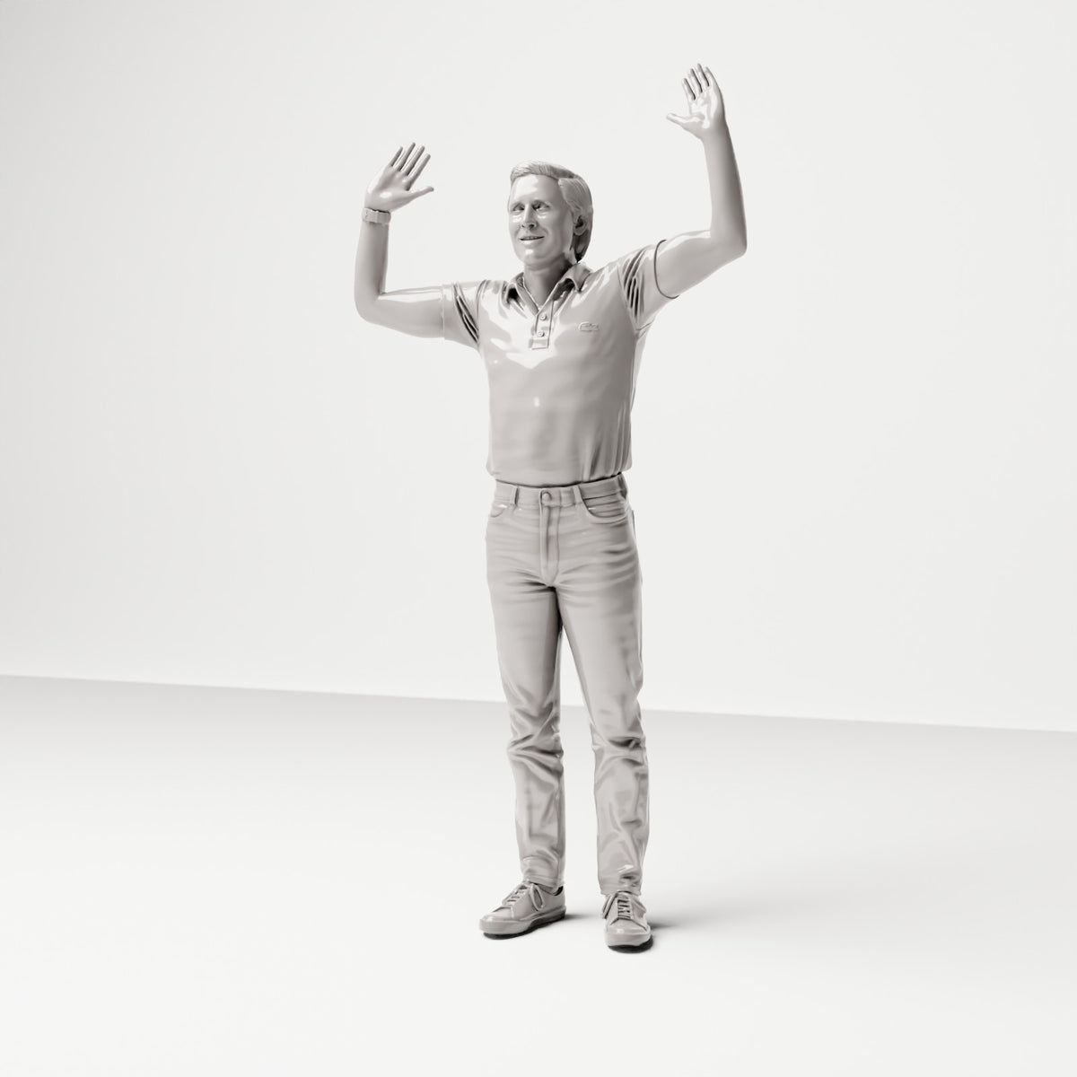 Stehende Figur: Mann mit erhobenen Armen (Ref. Nr. 497) - vollständige Studioansicht 2