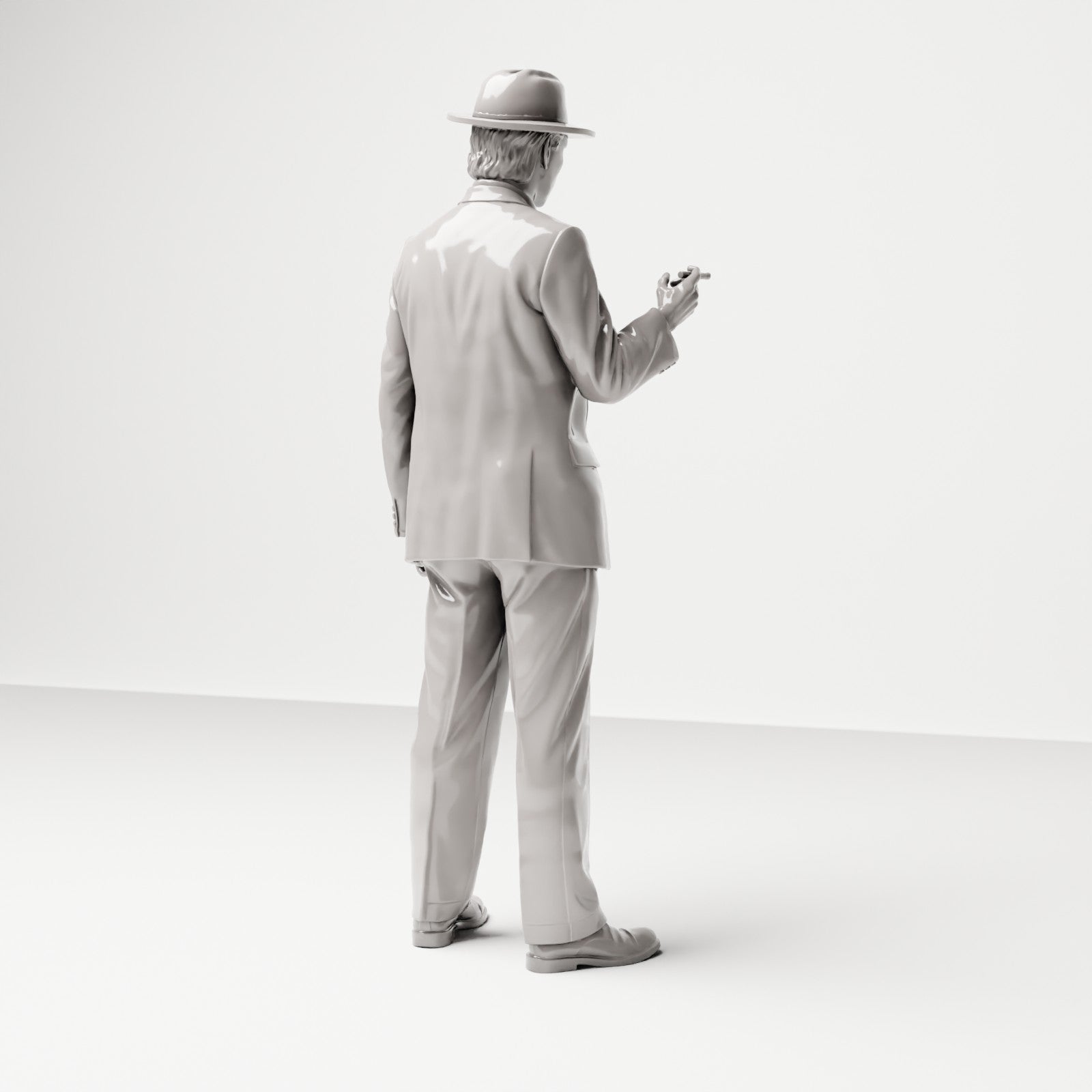 Stehende Figur: Mann im Anzug mit Hut in der Hand (Ref. Nr. 516) - vollständige Studioansicht 4