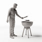 Diorama Modellbau Produktfoto 0: Stehende Figur: Mann am Grill mit Grillbesteck (Ref. Nr. 533)