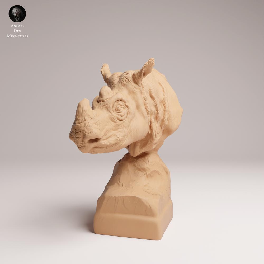 Photo produit 0 : figurine d’animal sauvage : rhinocéros de Sumatra mâle - buste (25_03_10)