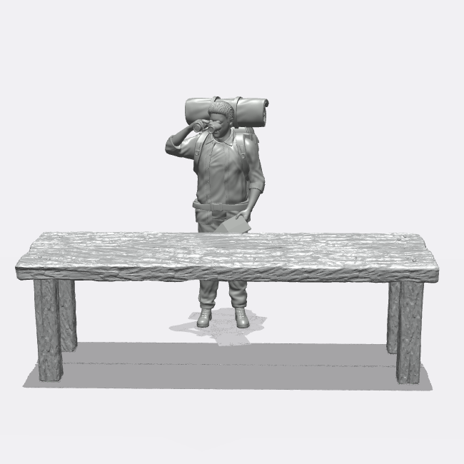 Produktfoto Miniatur Möbel, Einrichtung Diorama und Modellbau  0: Möbel und Inventar: Tisch - Biertisch für Küche und Esszimmer (Ref. 46D)