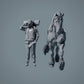 Figur d'animal de ferme : cheval au trot - Suffolk Punch (a010)