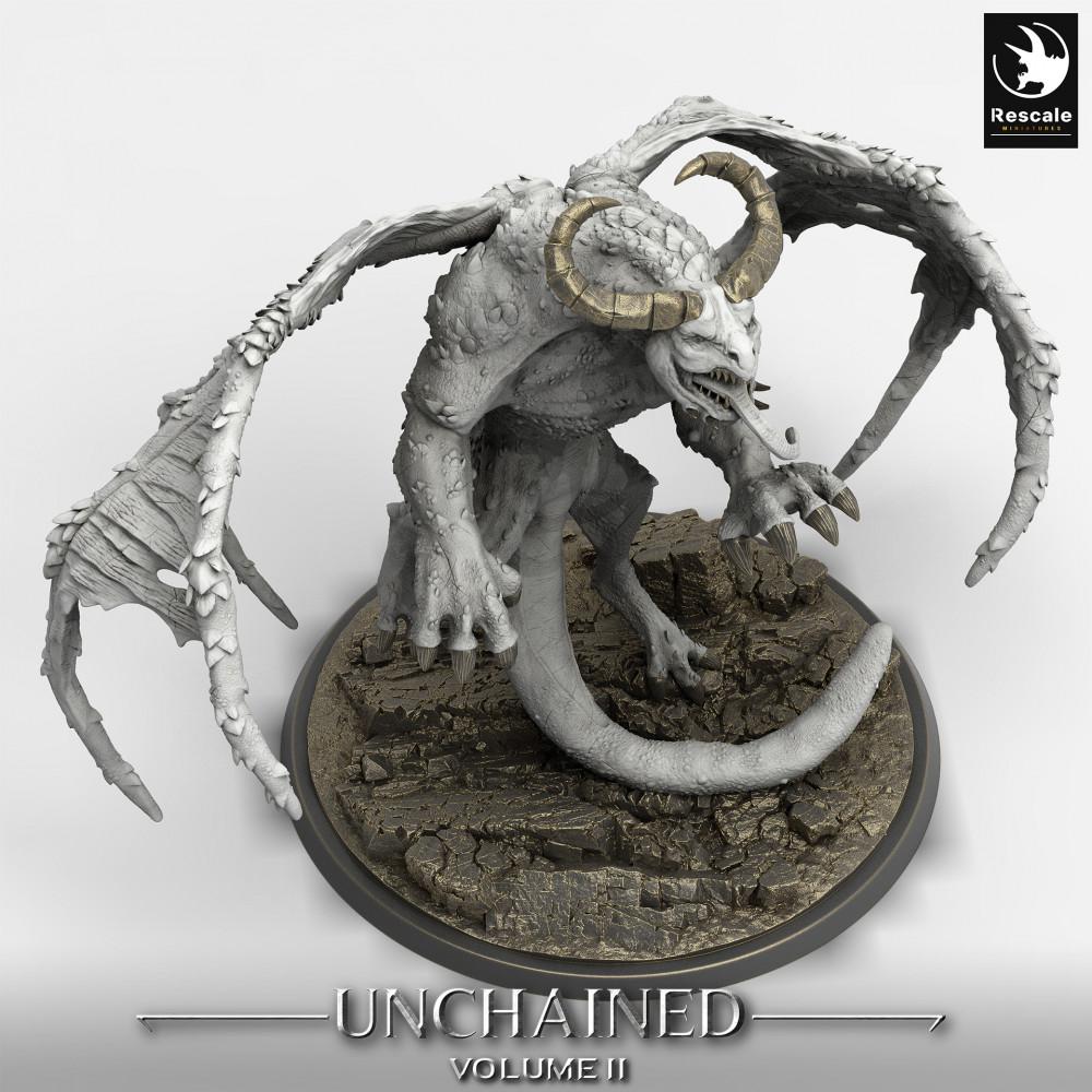 Photo du produit Tabletop 28mm Lord of the Print (LotP) 0 : Miniature de Tabletop : Seigneur des Démons Ailés Grogbann - Démon Gargouille, Bête de l'Enfer, Monstre de Boss de Donjon (24_05_H2)