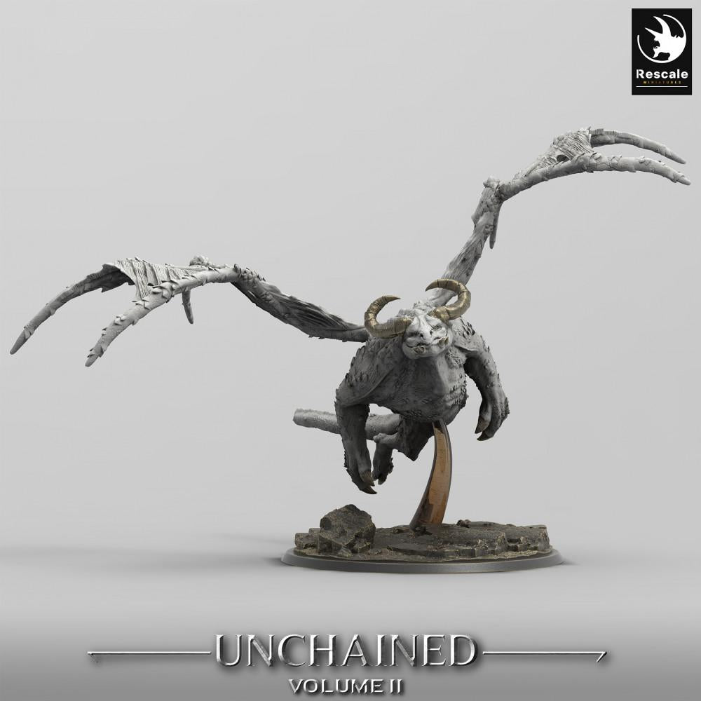 Photo de produit Tabletop 28mm Lord of the Print (LotP) 0 : Miniature Tabletop : Démon volant, chimère ailée, monstre boss semblable à une manticore en piqué (24_05_H3)