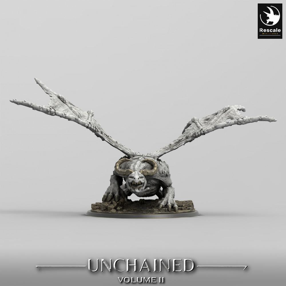 Photo de produit Tabletop 28mm Lord of the Print (LotP) 0 : Miniature Tabletop : Bête démoniaque ailée, Gargouille en os, Monstre boss mort-vivant (Horreur ailée) (24_05_H5)