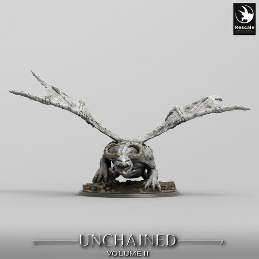 Photo de produit Tabletop 28mm Lord of the Print (LotP) 0 : Miniature Tabletop : Bête démoniaque ailée, Gargouille en os, Monstre boss mort-vivant (Horreur ailée) (24_05_H5)