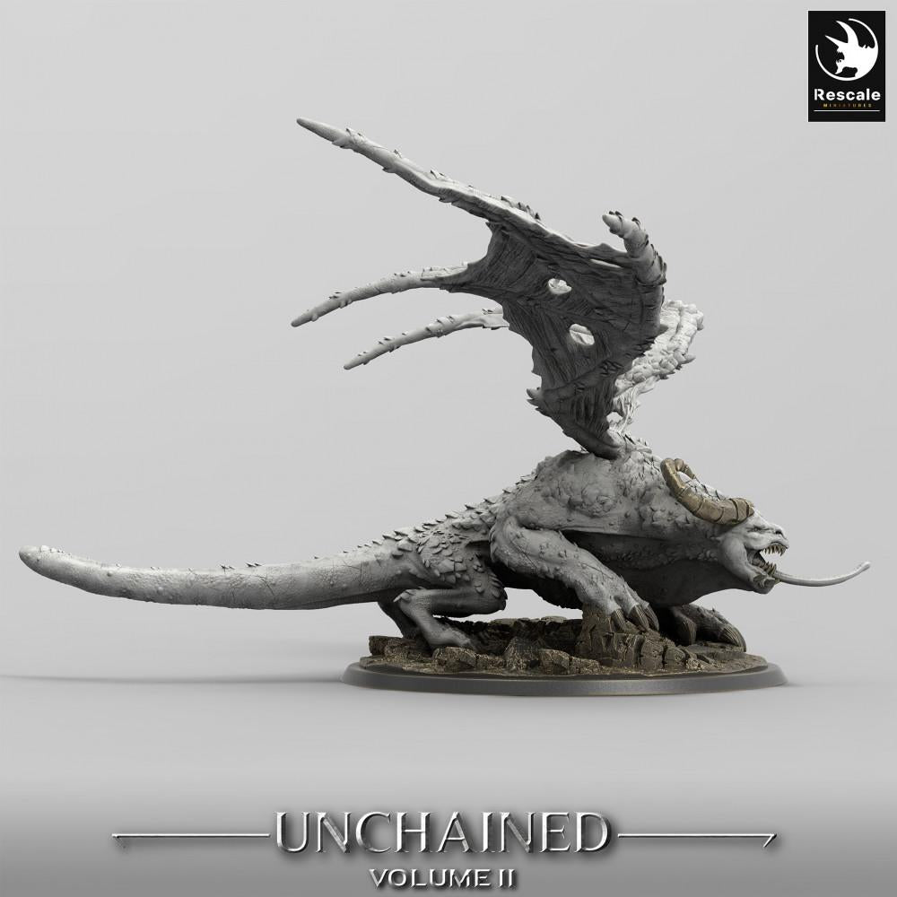 Photo de produit Tabletop 28mm Lord of the Print (LotP) 0 : Miniature Tabletop : Bête démoniaque ailée, Gargouille en os, Boss mort-vivant (Horreur ailée) (24_05_H5)