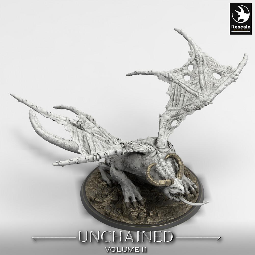 Image du produit Tabletop 28mm Lord of the Print (LotP) 0 : Miniature Tabletop : Bête démoniaque ailée, Gargouille en os, Monstre boss mort-vivant (Horreur ailée) (24_05_H5)