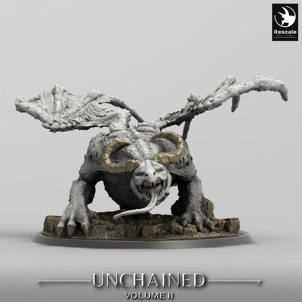 Photo de produit Tabletop 28mm Lord of the Print (LotP) 0 : Miniature Tabletop : Démon ailé, Seigneur des Gargouilles - Créature des abîmes, Monstre boss, Grande créature (24_05_H6)