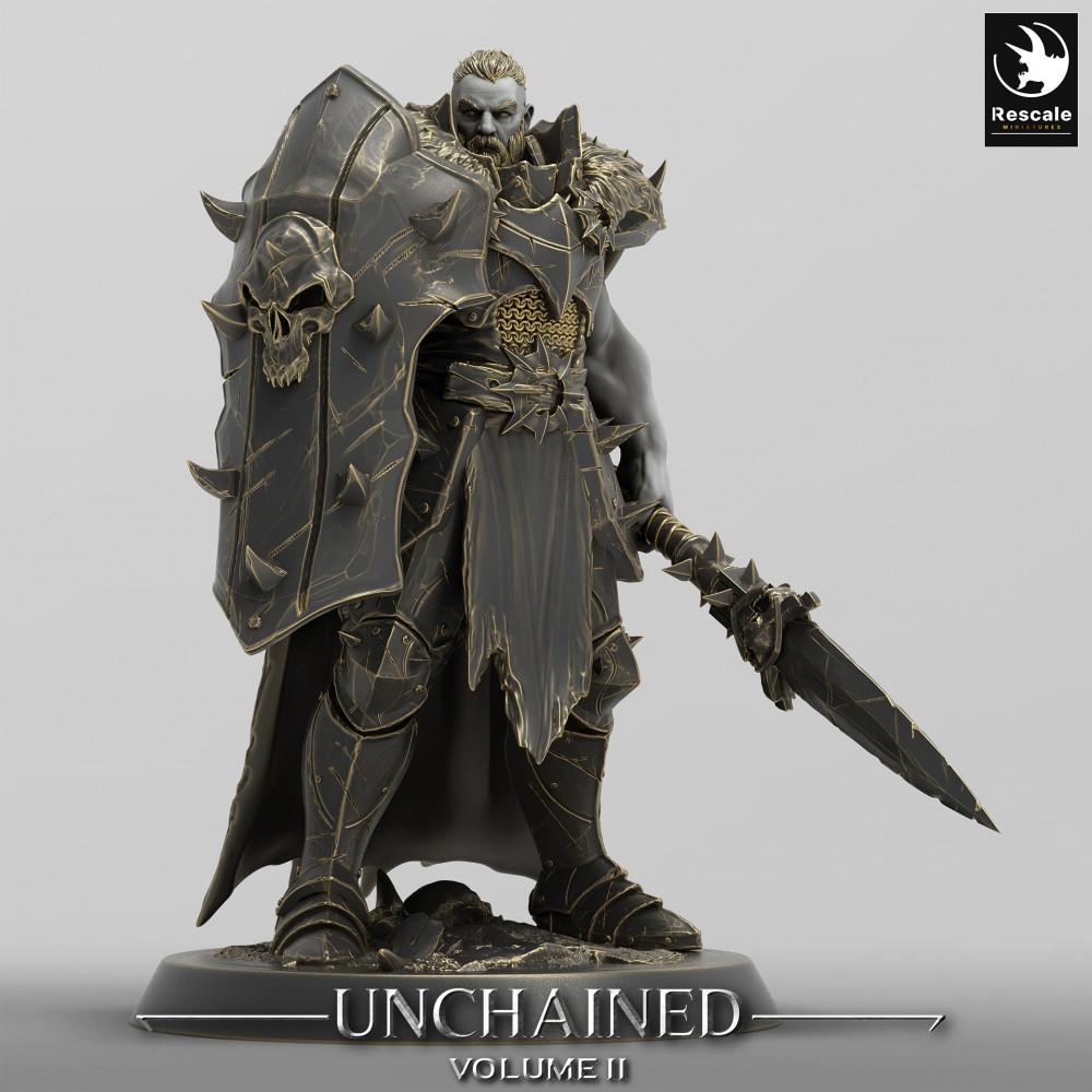 Photo du produit Tabletop 28mm Lord of the Print (LotP) 0 : Figurine Fantasy : Chevalier Noir, Gardien du Bouclier - Paladin Sombre, Gardiste Noir avec épée et bouclier (24_05_D16)