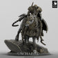Photo de produit Tabletop 28mm Lord of the Print (LotP) 0 : Miniature Tabletop : Chevalier Noir / Death Knight sur destrier blindé - Figurine de cavalier avec épée à deux mains et arme à chaîne, leader de la cavalerie noire (24_05_M)