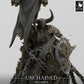 Photo de produit Tabletop 28mm Lord of the Print (LotP) 0 : Miniature Tabletop : Chevalier de la Mort à cheval avec étendard de guerre, porteur d'étendard, Paladin Noir (24_05_R)