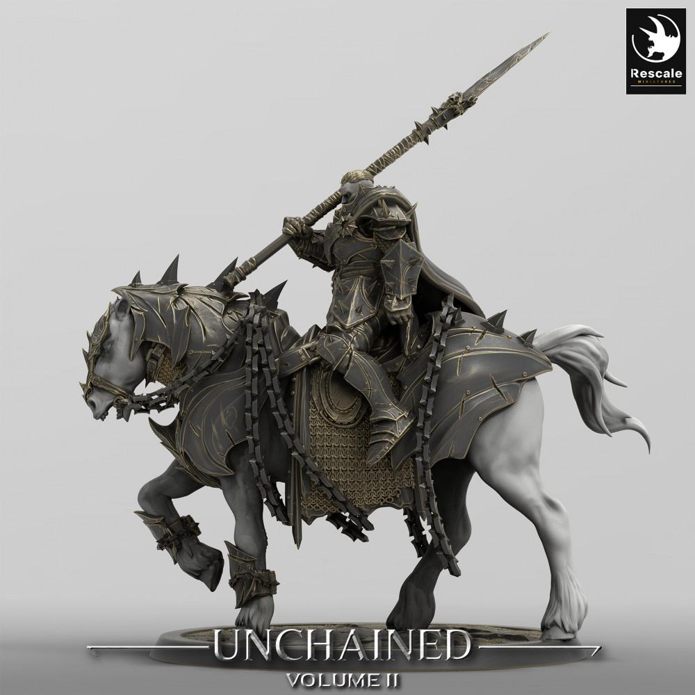 Photo de produit Tabletop 28mm Lord of the Print (LotP) 0 : Miniature Tabletop : Paladin Noir Monté, Chevalier de la Mort à Lance sur Cheval de Guerre Blindé, Chevalier Terrifiant Cavalerie Lourde (24_05_Q)