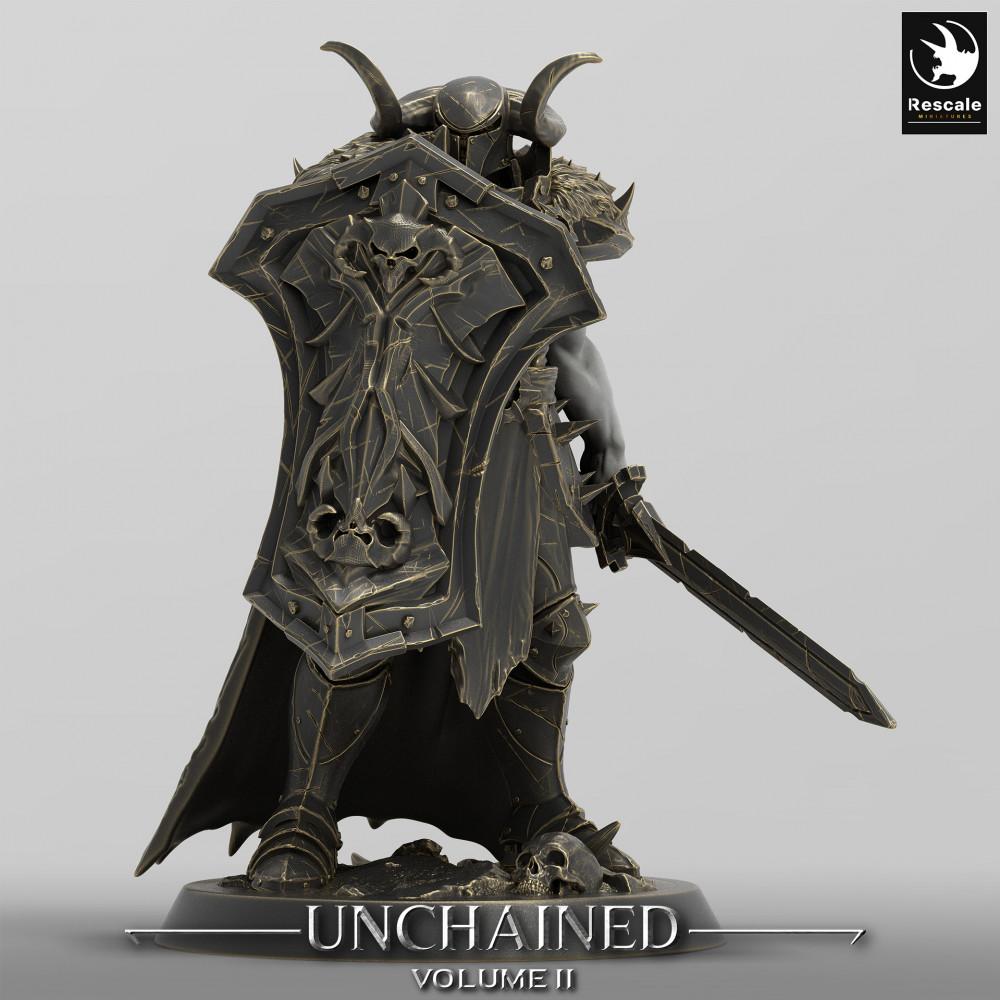 Photo de produit Tabletop 28mm Lord of the Print (LotP) 0 : Miniature Tabletop : Chevalier Noir avec Grand Bouclier et Épée - Paladin Maudit, Chevalier Démon, Guerrier avec Bouclier Noir (24_05_D21)