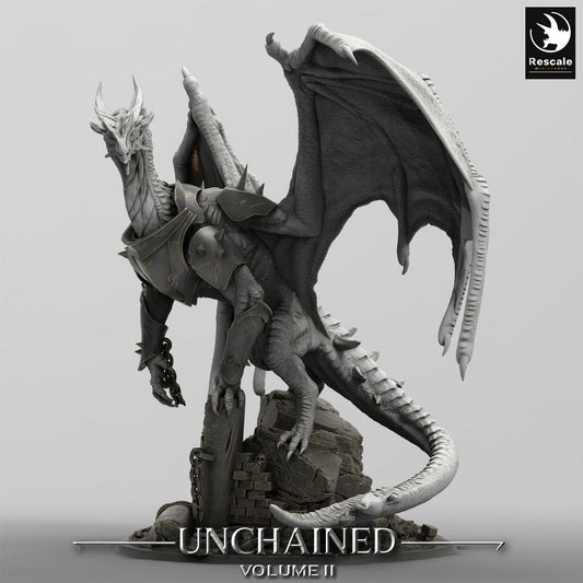 Photo du produit Tabletop 28mm Lord of the Print (LotP) 0 : Miniature de Tabletop : Dragon blindé Xeldranth - Kettenwyrm, seigneur des dragons, boss-monstre, miniature de dragon (24_05_X)