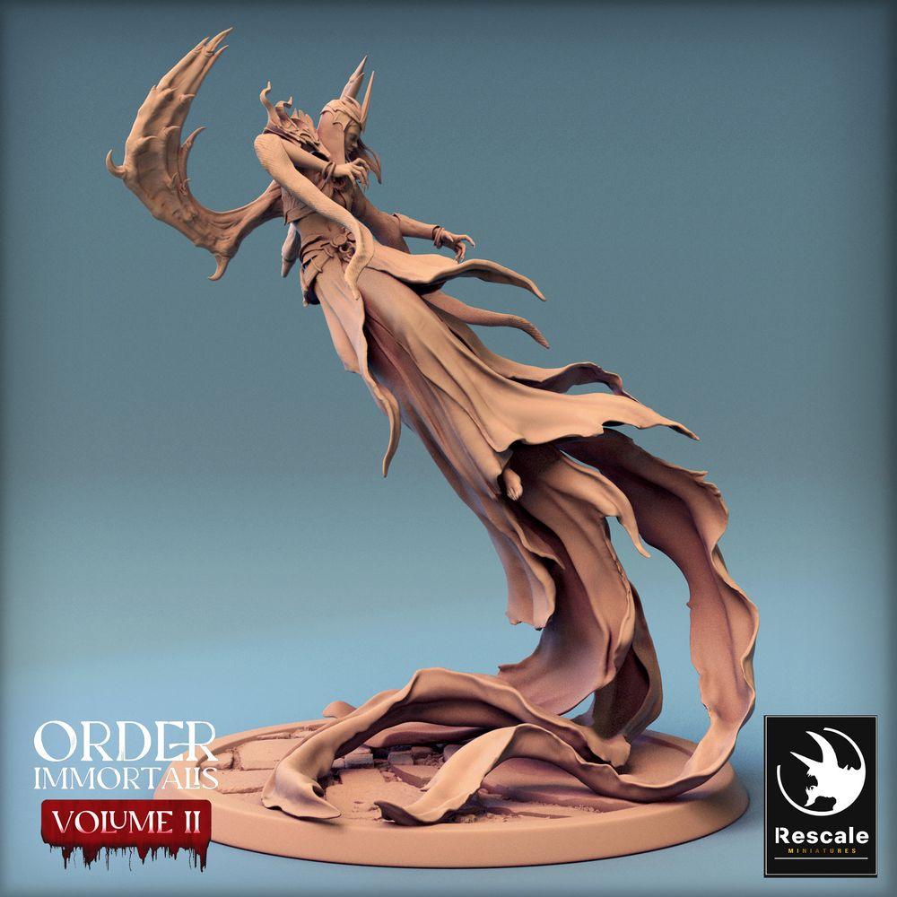 Photo de produit Tabletop 28mm Lord of the Print (LotP) 0 : Miniature de fantasy Tabletop : Princesse démon, sorcière des ombres, Naga ailée - Reine Immortalis (24_02_H1)