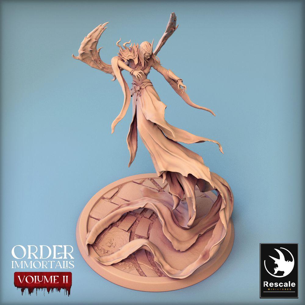 Image de produit Tabletop 28mm Lord of the Print (LotP) 0 : Miniature de fantasy Tabletop : Princesse démon, Sorcière des ombres, Naga ailée - Reine Immortalis (24_02_H1)