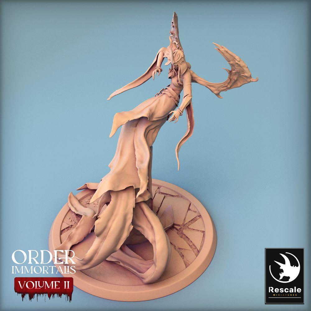 Image du produit Tabletop 28mm Lord of the Print (LotP) : Miniature de fantasy Tabletop : Princesse démon, sorcière des ombres, Naga ailée - Reine Immortalis (24_02_H1)