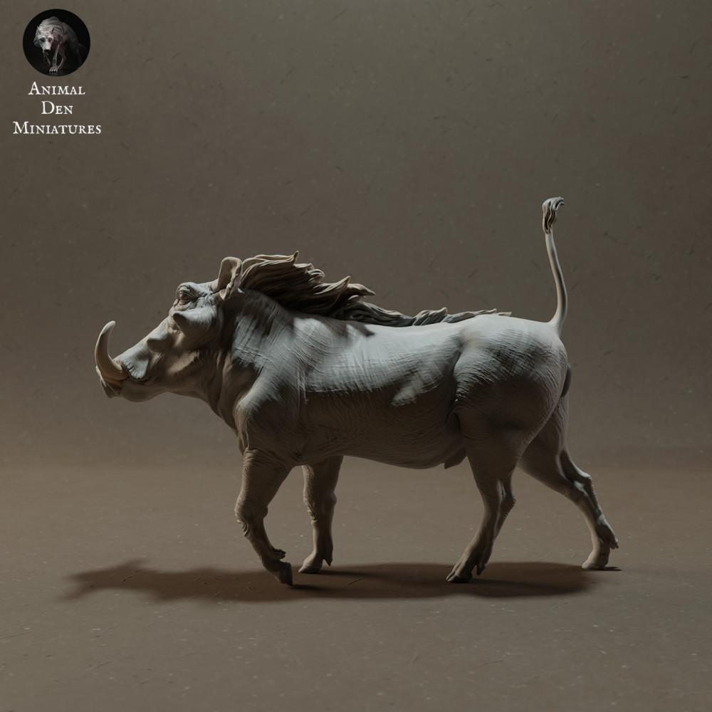 Photo du produit figurine animale Animal Den Miniatures 2 : figurine d’animal sauvage : phacochère (23_03_09)