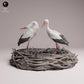Photo du produit Tabletop 28mm Lord of the Print (LotP) 3 : figurine d’animal oiseau : cigogne blanche - en parade nuptiale (26_07_09)