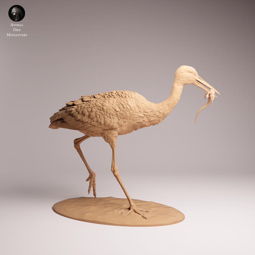 Photo du produit Tabletop 28mm Lord of the Print (LotP) 1 : figurine animale : cigogne blanche - en train de se nourrir (26_07_05)