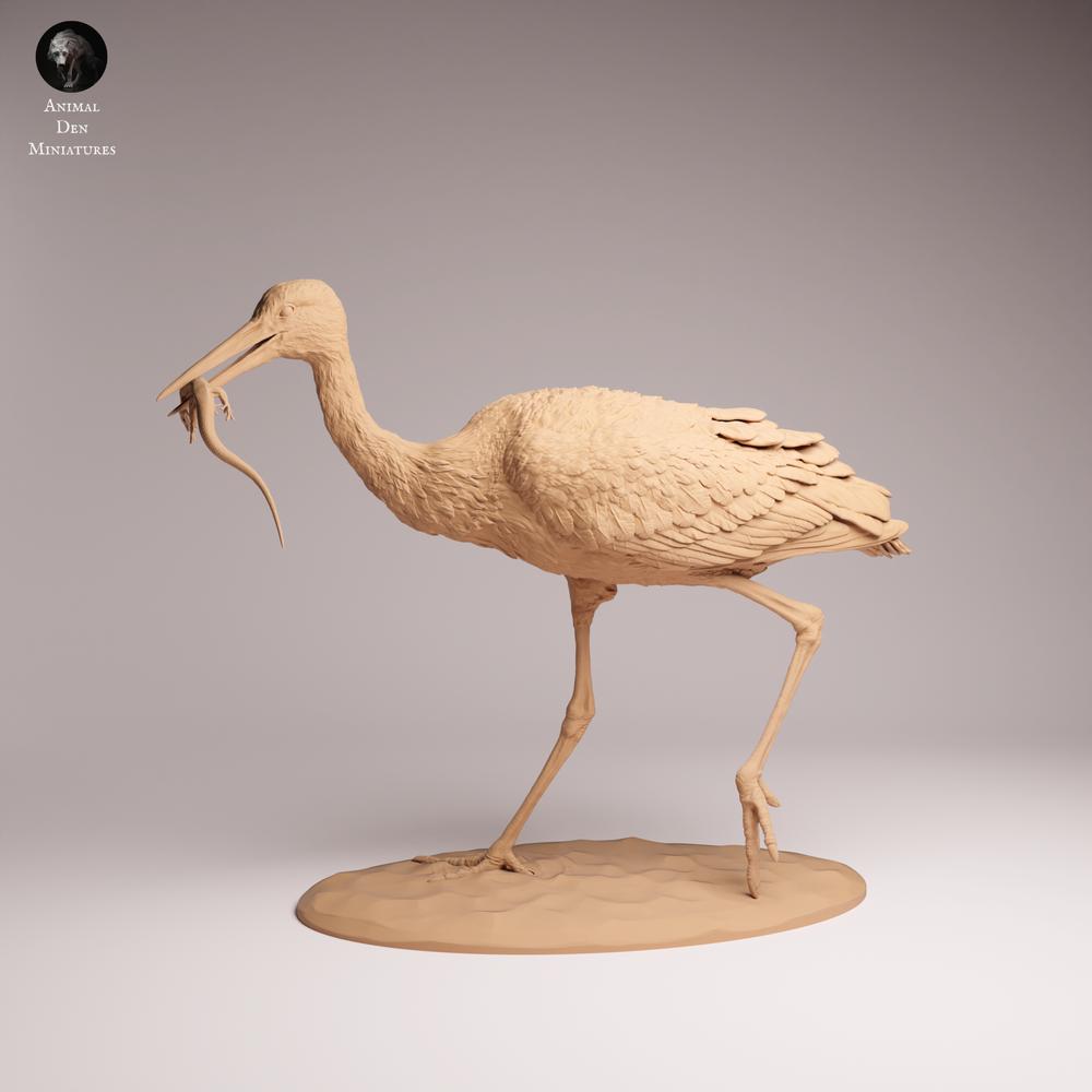 Photo du produit Tabletop 28mm Lord of the Print (LotP) 2 : figurine animale : cigogne blanche - en train de se nourrir (26_07_05)