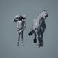 Figur d'animal de ferme : cheval hennissant - Suffolk Punch (a011)