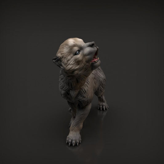 Photo produit figurine animale Animal Den Miniatures 0 : figurine d’animal sauvage : louveteau (22_04_03)